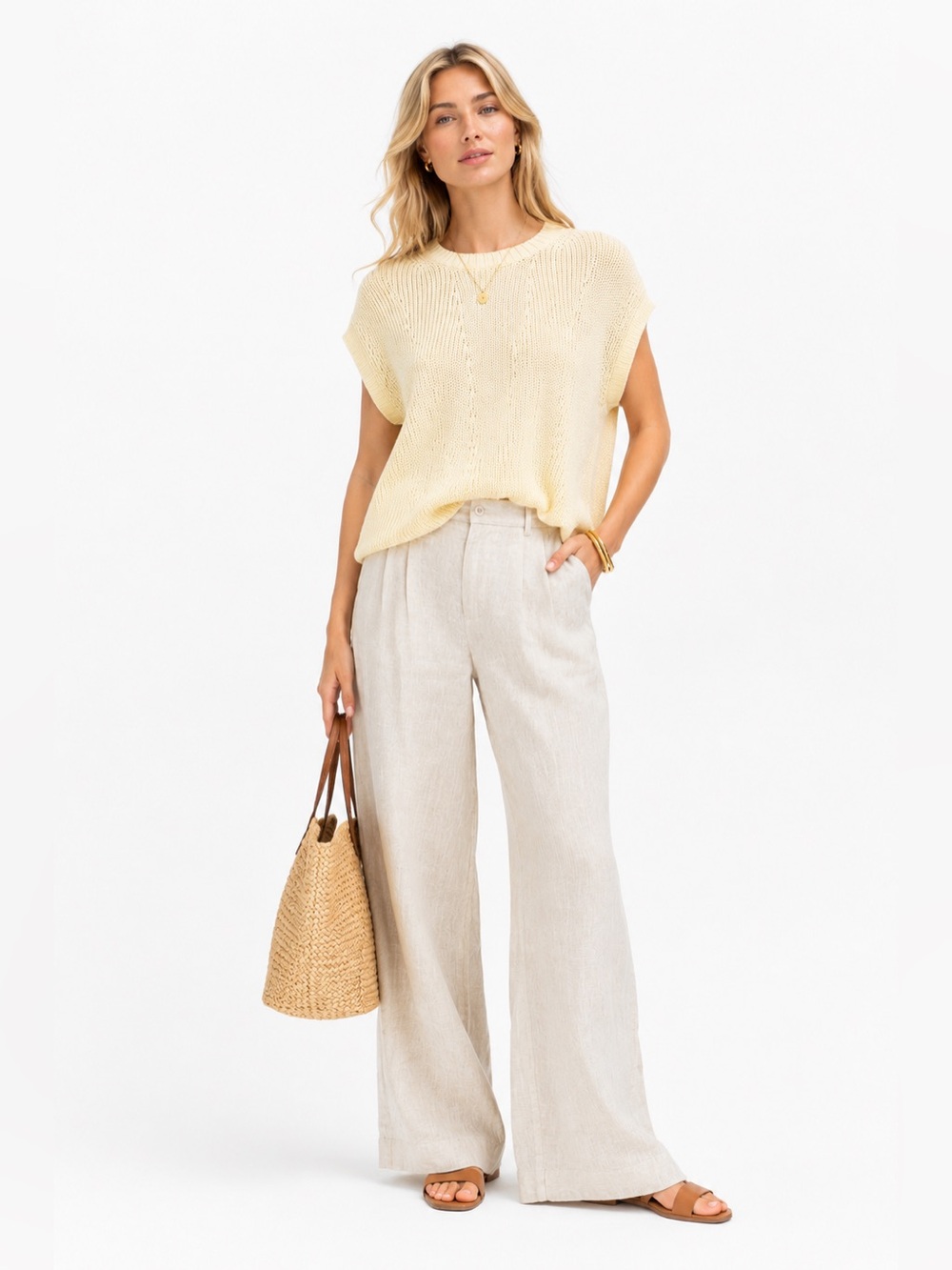 Banana Republic Julia Butter Yellow Organic Cotton Knit Top XL NWOT